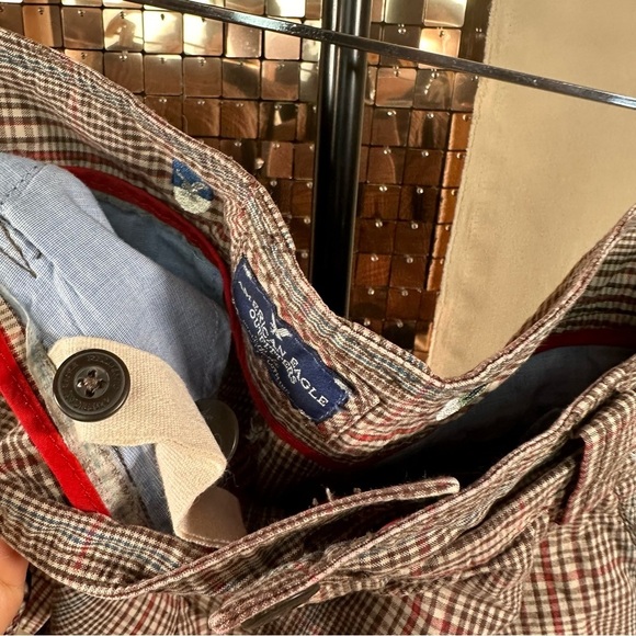 American Eagle Outfitters Brown Red and Cream Check Plaid Shorts Size 10 - Picture 10 of 15